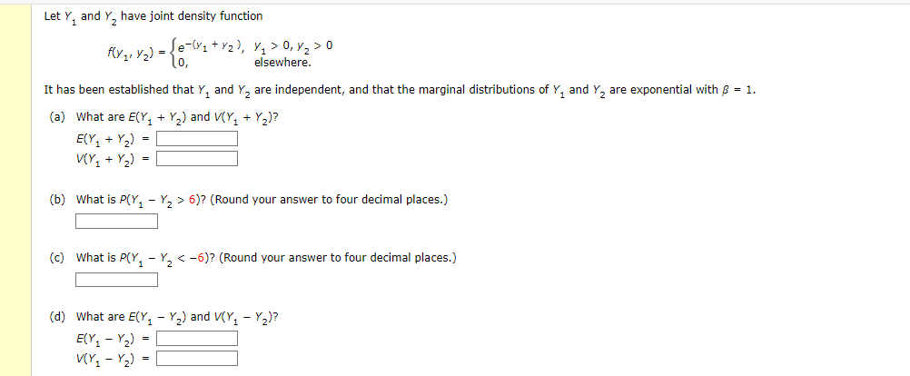 Solved Let Y1 And Y2 Have Joint Density Function