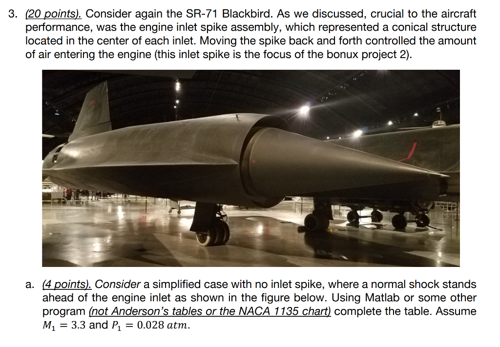 3. (20 points). Consider again the SR-71 Blackbird. | Chegg.com