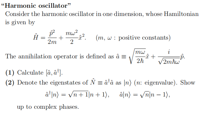 Solved "Harmonic Oscillator" Consider The Harmonic | Chegg.com