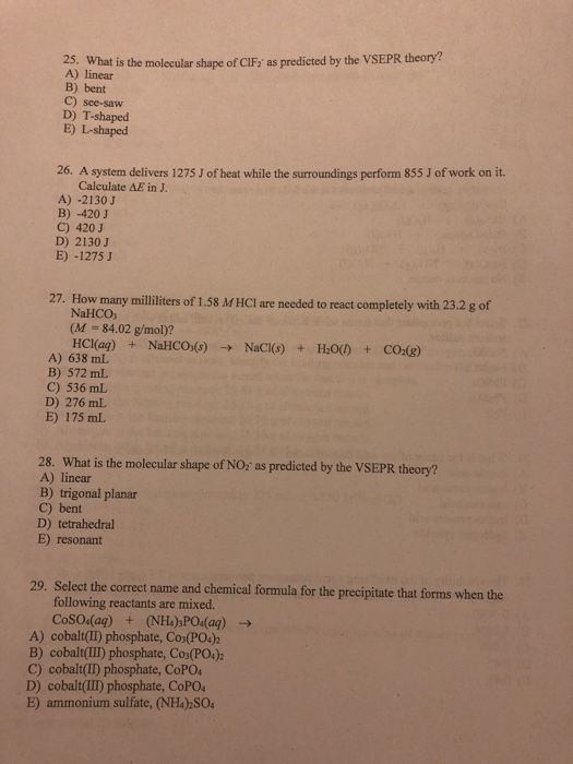 Solved 25 What Is The Molecular Shape Of Cif2 As Predict Chegg Com