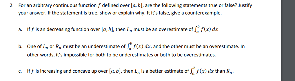 Solved 2. For an arbitrary continuous function f defined | Chegg.com