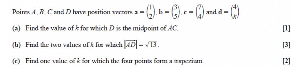 Solved Points A, B, C And D Have Position Vectors A = +(). B | Chegg.com