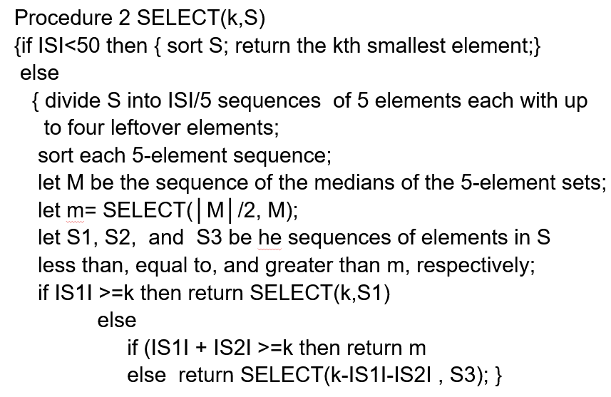Implement the two algorithms for finding the kth | Chegg.com