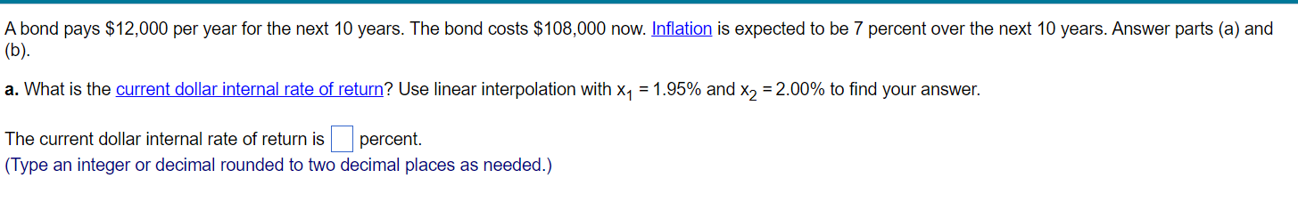 Solved A Bond Pays $12,000 Per Year For The Next 10 Years. 