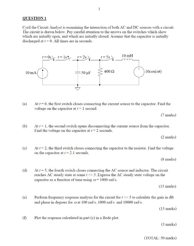 Solved UESTION 1 Cyil the Circuit Analyst is examining the