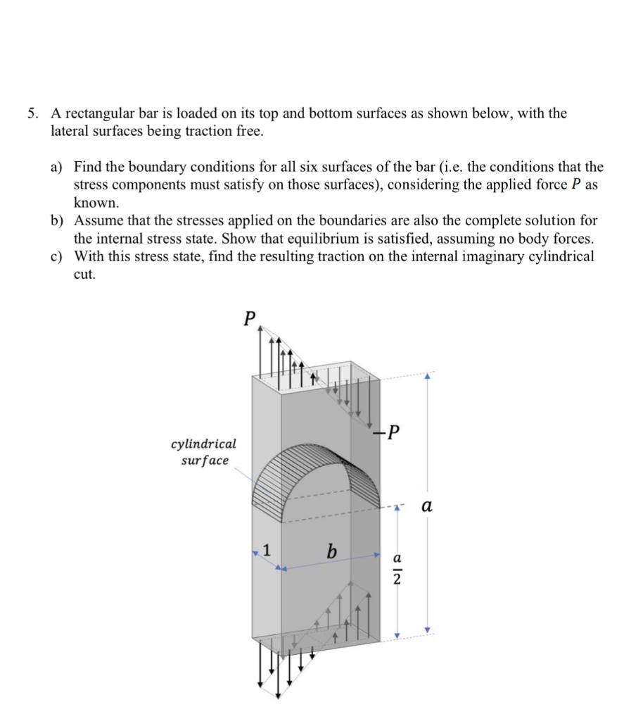 Solved 5. A rectangular bar is loaded on its top and bottom