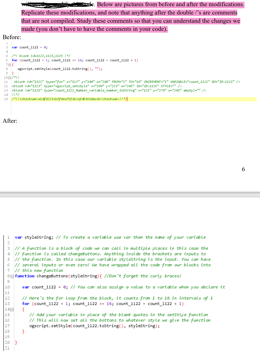Solved Please provide the 'After' code. It seems that the | Chegg.com