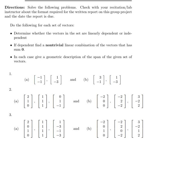 Solved Directions: Solve The Following Problems. Check With | Chegg.com