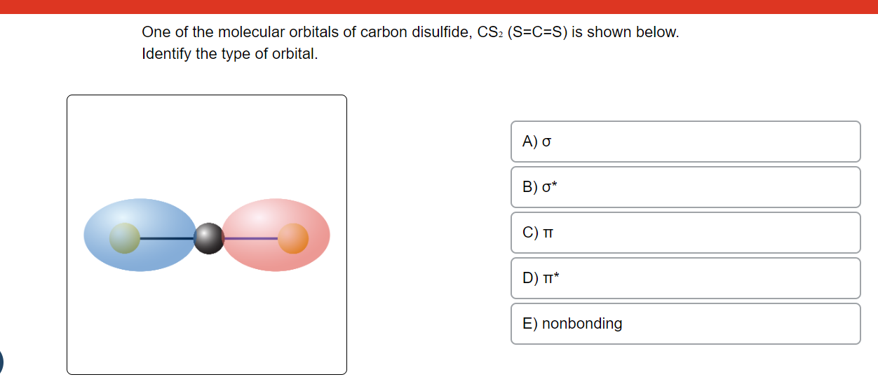 Solved One of the molecular orbitals of carbon disulfide, | Chegg.com