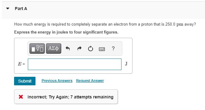 Solved How much energy is required to completely separate an | Chegg.com