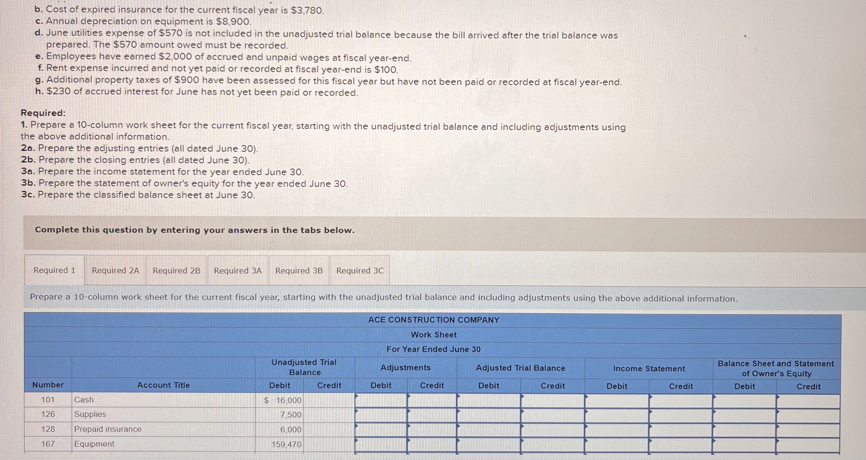 Solved Problem 4-2A (Algo) Preparing A Work Sheet, Adjusting | Chegg.com