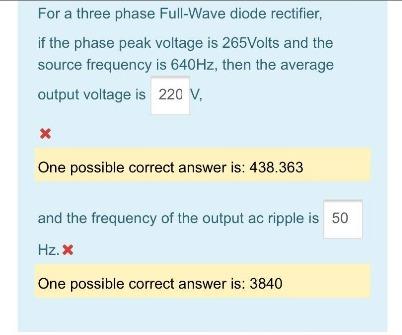 Solved For a three phase Full-Wave diode rectifier, if the | Chegg.com