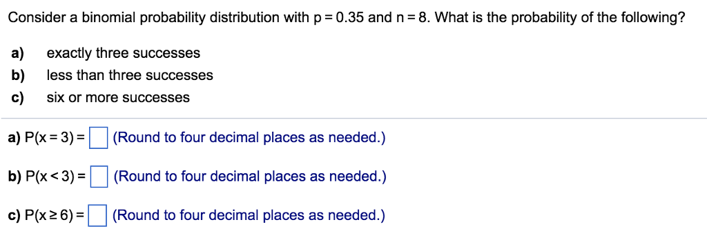Solved Consider a binomial probability distribution with p | Chegg.com