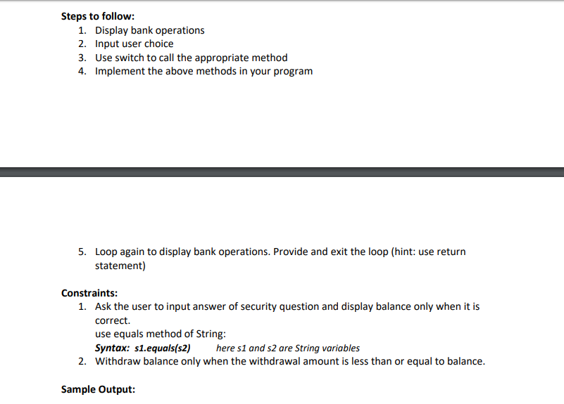Solved Problem Description: Write a program to perform the | Chegg.com