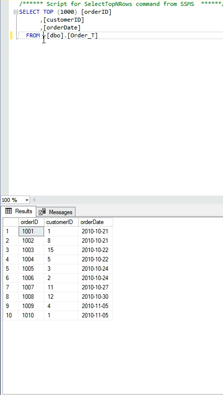 Solved ******/ /****** Script for SelectTopNRows command | Chegg.com