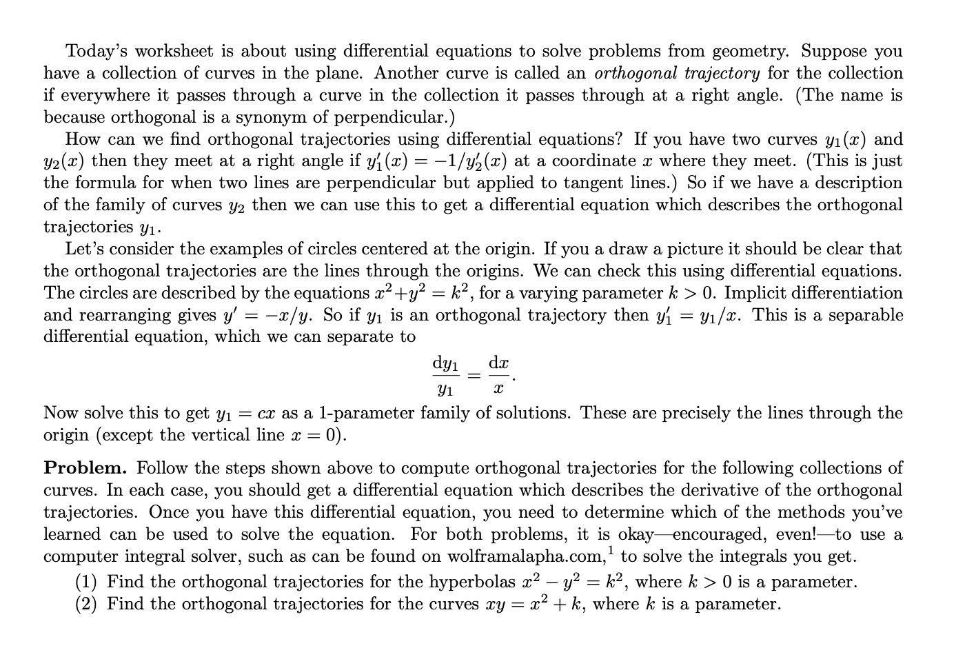 Solved Today's worksheet is about using differential