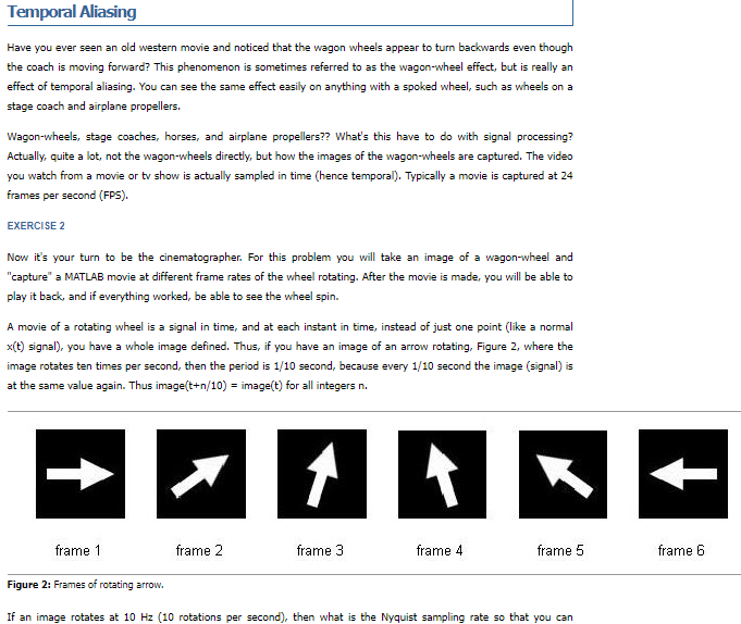 Temporal Aliasing Have you ever seen an old western