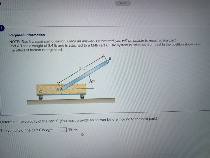 Solved Rod AB Has A Weight Of 8.4 Lb And Is Attached To A | Chegg.com