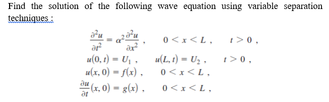 Solved Find The Solution Of The Following Wave Equation | Chegg.com