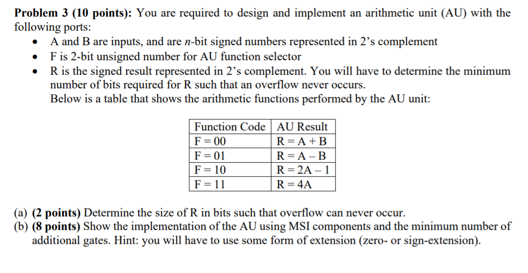 Solved Problem 3 (10 points): You are required to design and | Chegg.com