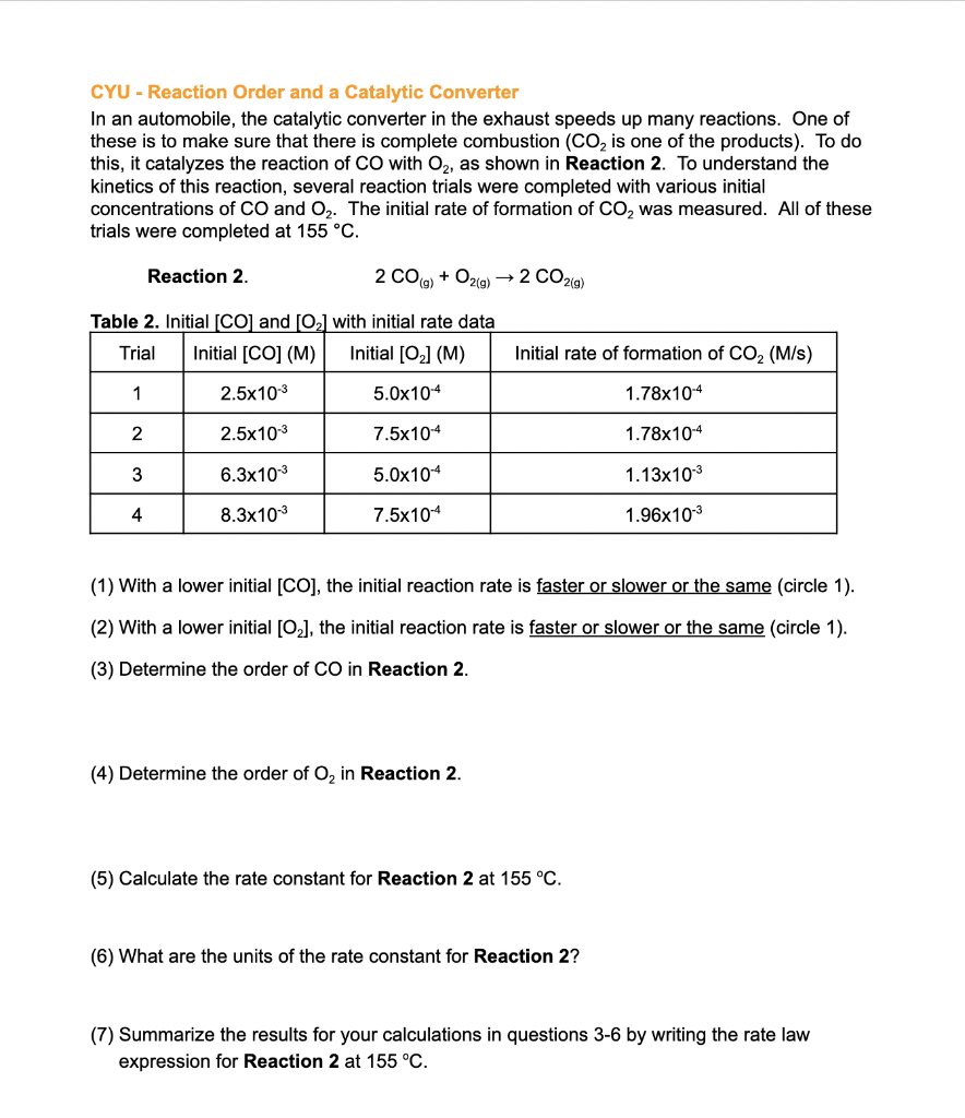 Solved I need help with #5: Calculate the rate constant for | Chegg.com