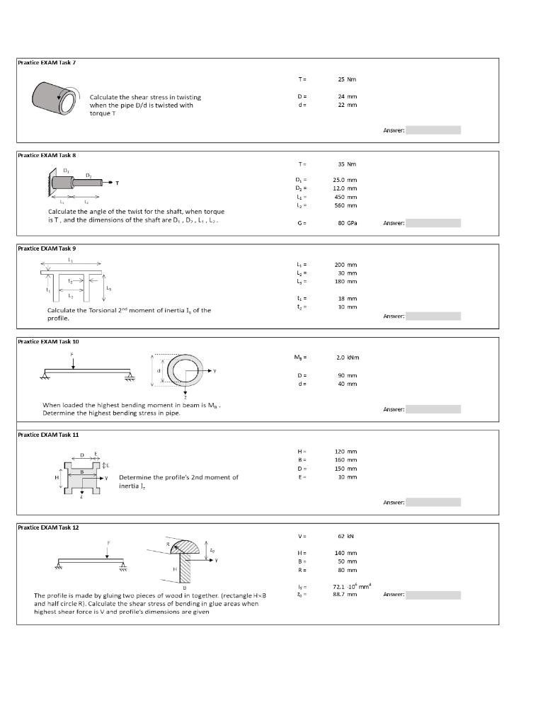 Solved Fundamentals of strength of materials PRACTICE EXAM | Chegg.com