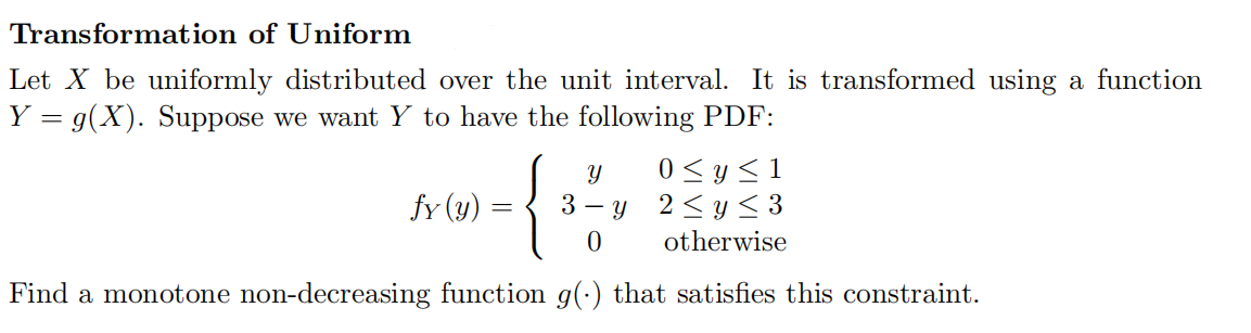 Solved Transformation of Uniform Let X be uniformly | Chegg.com
