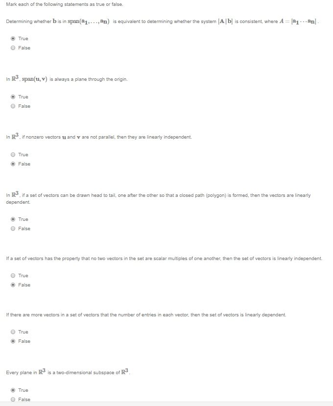 Solved Mark each of the following statements as true or | Chegg.com