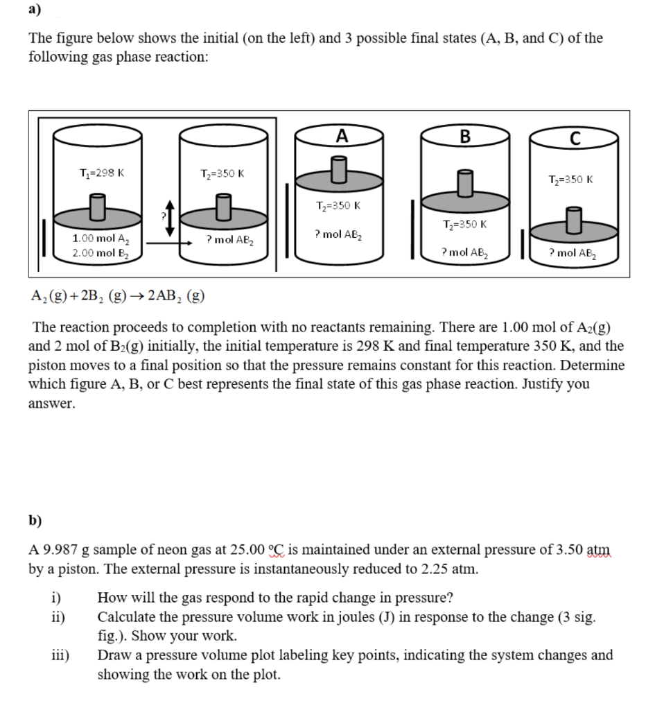 Solved a) The figure below shows the initial (on the left) | Chegg.com