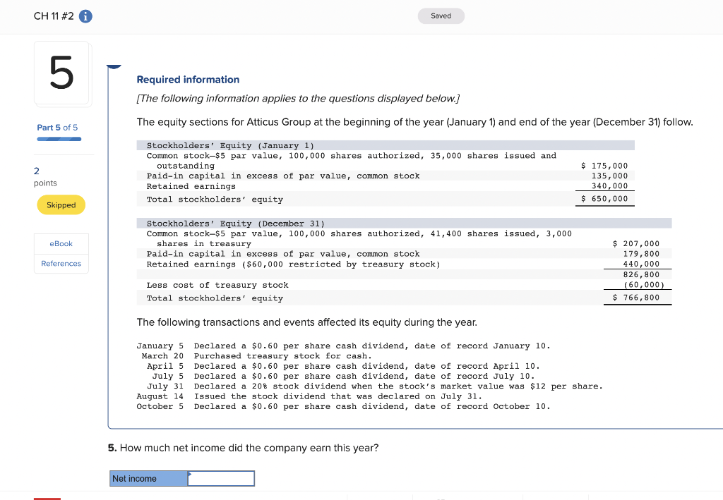 Solved The equity sections for Atticus Group at the