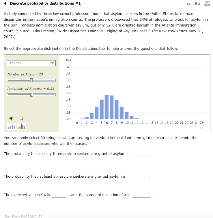 Solved 4. Discrete probability distributions #1 Aa Aa A | Chegg.com