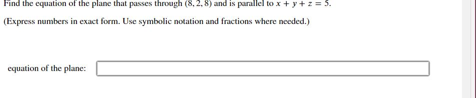Solved Find an equation of the plane passing through the | Chegg.com
