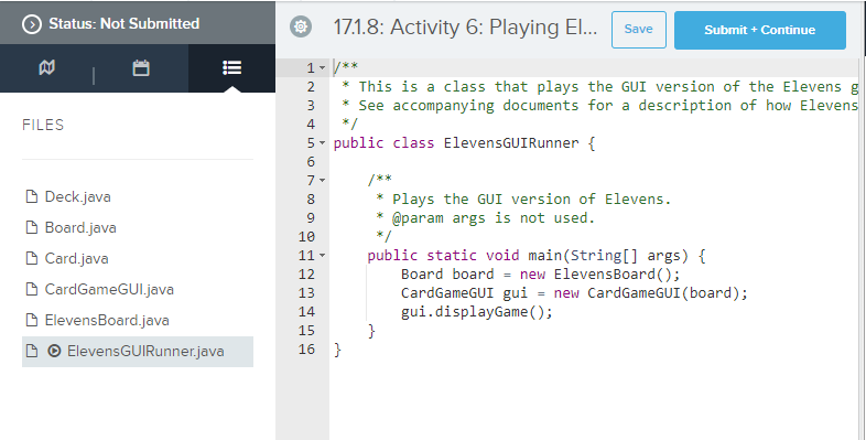 Exercise 171.8: Activity 6: Playing Elevens Spoints | Chegg.com