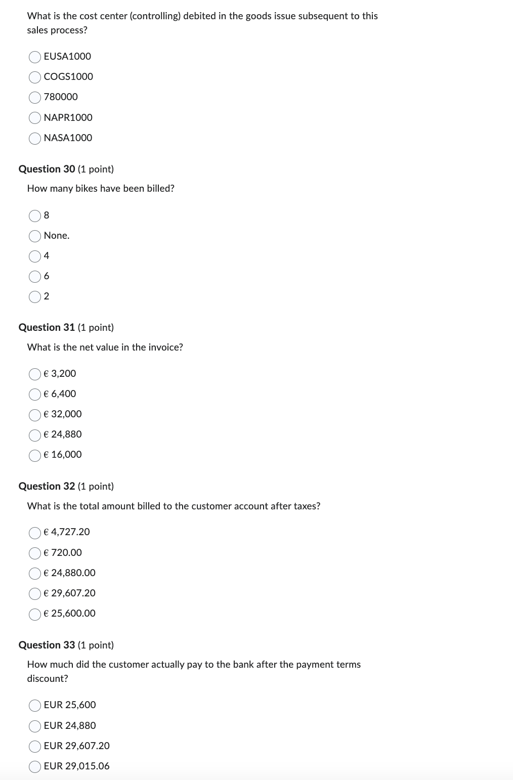 SAP Sales Process Questions SAP Sales Process | Chegg.com