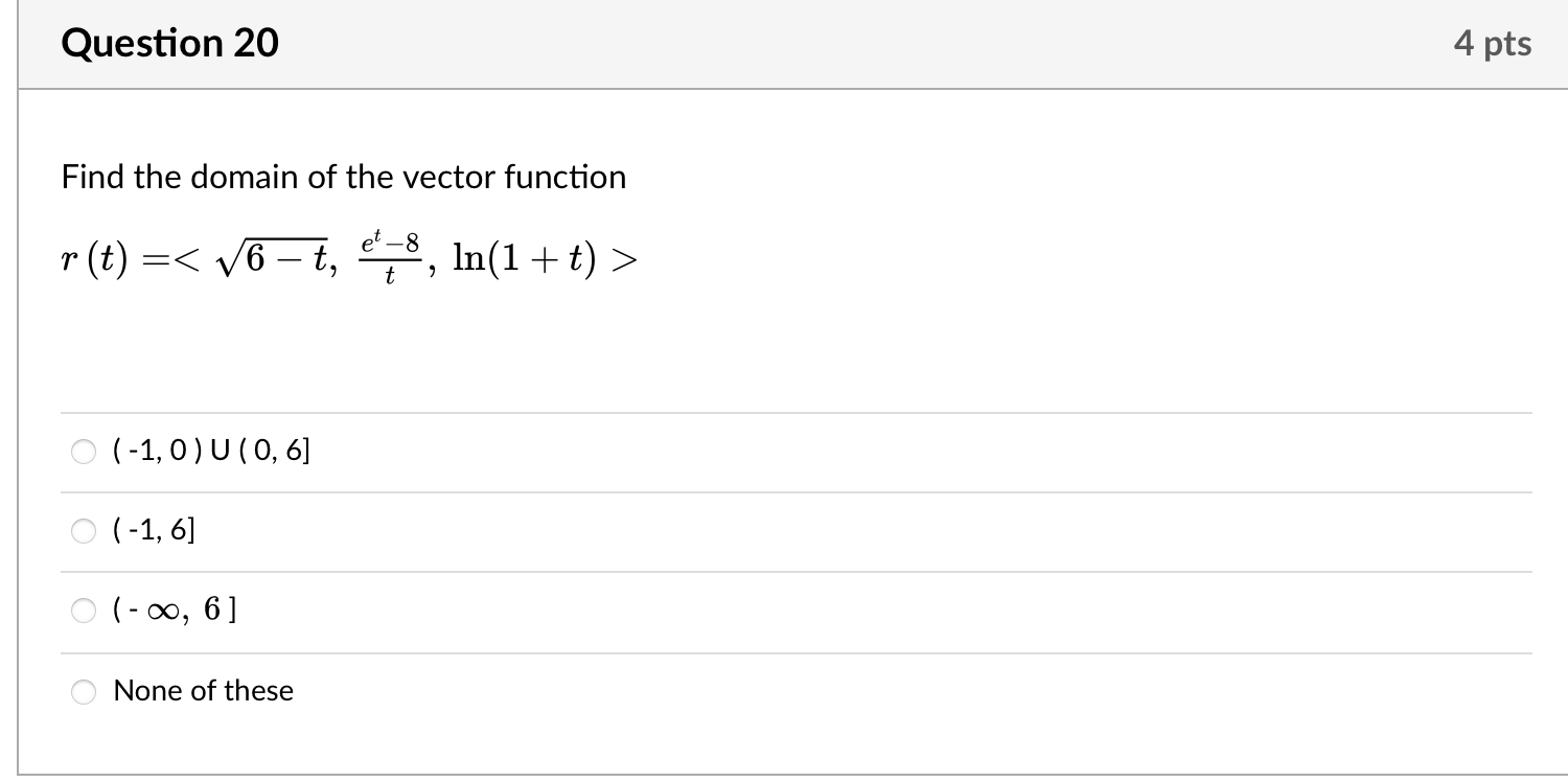 Solved Find the domain of the vector function | Chegg.com