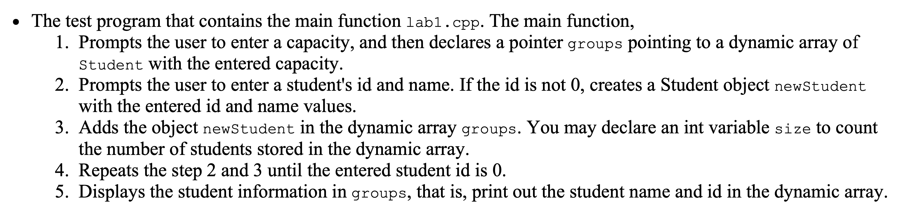 Solved I am having trouble coding my dynamic array for | Chegg.com