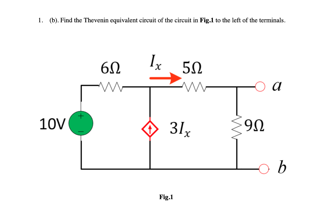 Solved 1. (b). Find the Thevenin equivalent circuit of the | Chegg.com ...