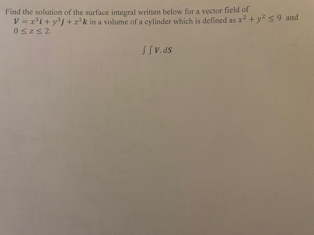 Solved Find the solution of the surface integral written | Chegg.com