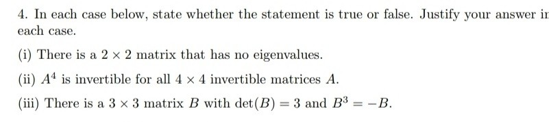 Solved 4. In each case below, state whether the statement is | Chegg.com