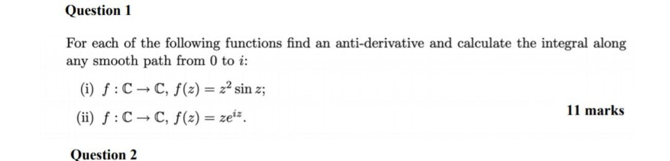 Solved Question 1 For each of the following functions find | Chegg.com