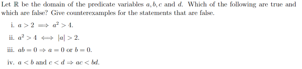 Solved Let R be the domain of the predicate variables a, b, | Chegg.com