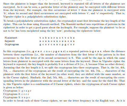 Solved 4. Cryptanalysis of a Polyalphabetic Cipher: In this