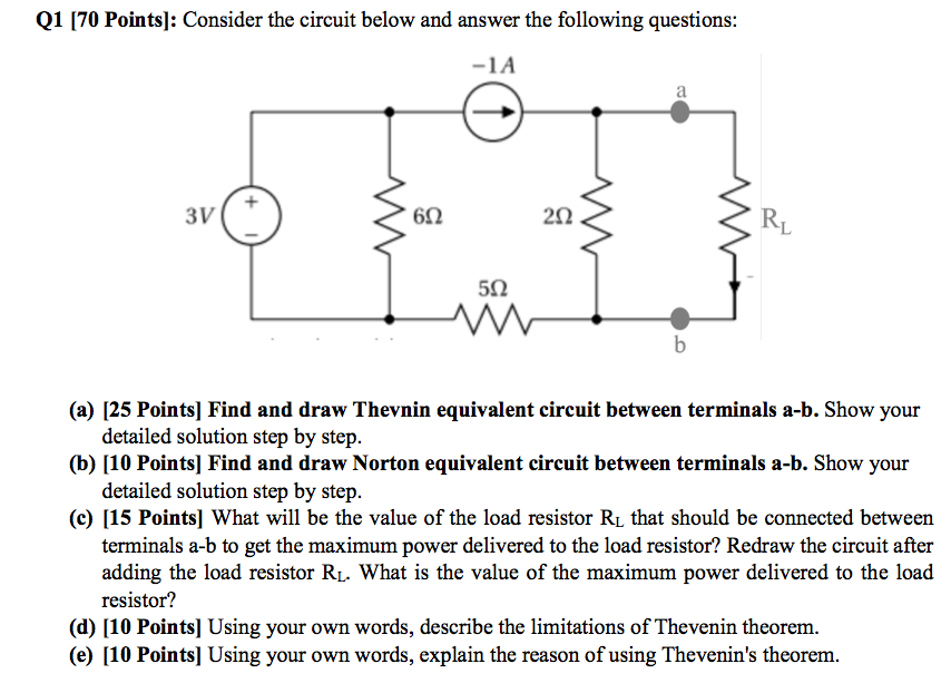 Solved Q1 [70 Points]: Consider the circuit below and answer | Chegg.com