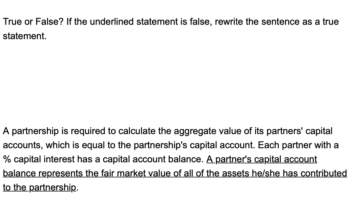 Solved True or False? If the underlined statement is false, | Chegg.com
