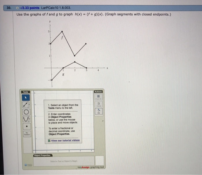 Solved 30. O-13.33 points LarPCalc10 1.8.003 Use the graphs | Chegg.com