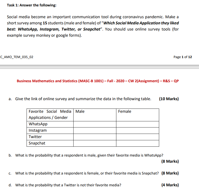 Solved Task 1: Answer The Following: Social Media Become An | Chegg.com