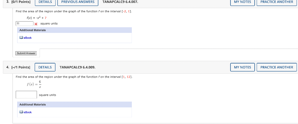 Solved 3. [0/1 Points] DETAILS PREVIOUS ANSWERS TANAPCALC9 | Chegg.com