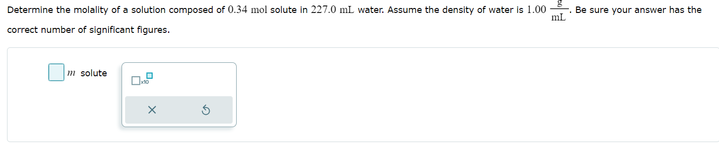 Solved Determine the molality of a solution composed of | Chegg.com