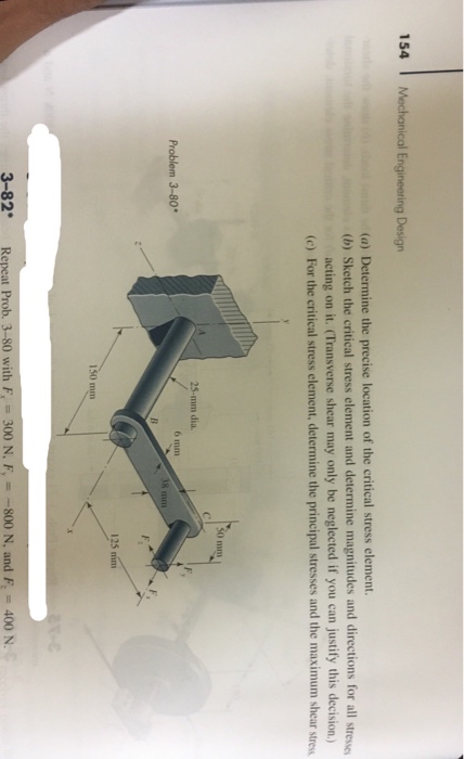 Solved 154 L Mechanical Engineering Design (a) Determine The | Chegg.com