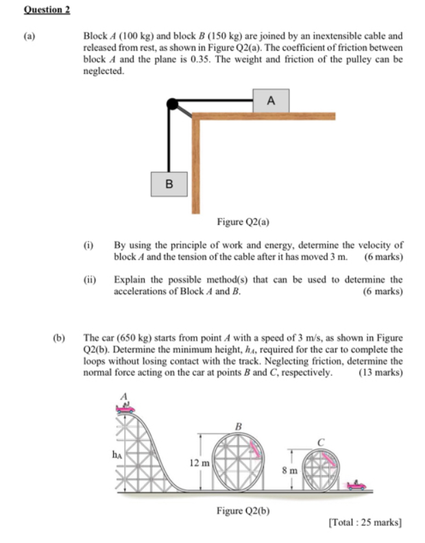 Block A(100 Kg) And Block B(150 Kg) Are Joined By An | Chegg.com